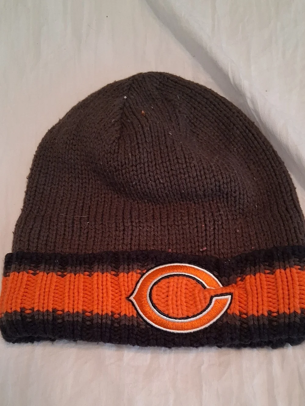 Chicago Bears Brown & Orange Kids Knit Beanie. Warm
